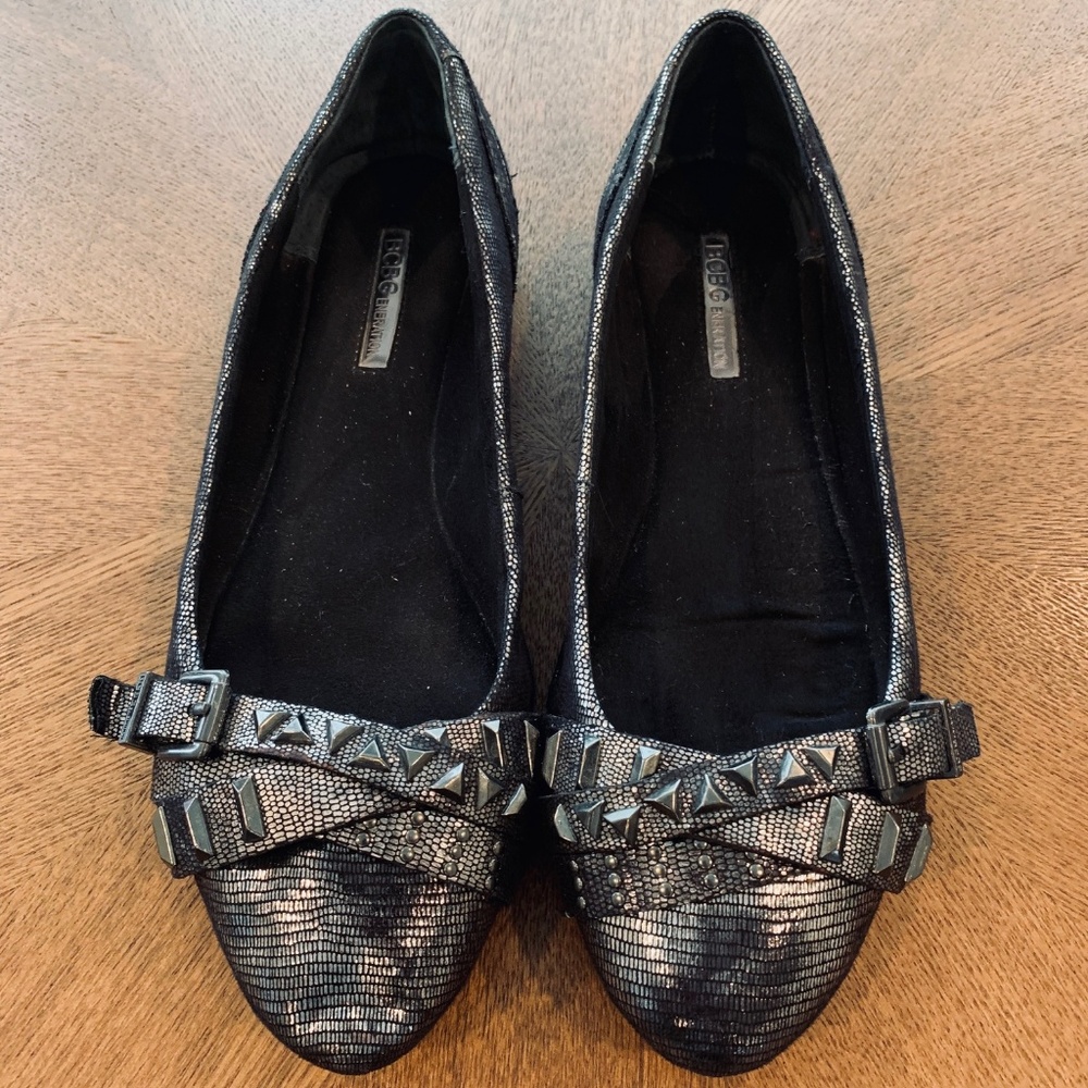 BCBG Black/Silver Flats - size 8.5